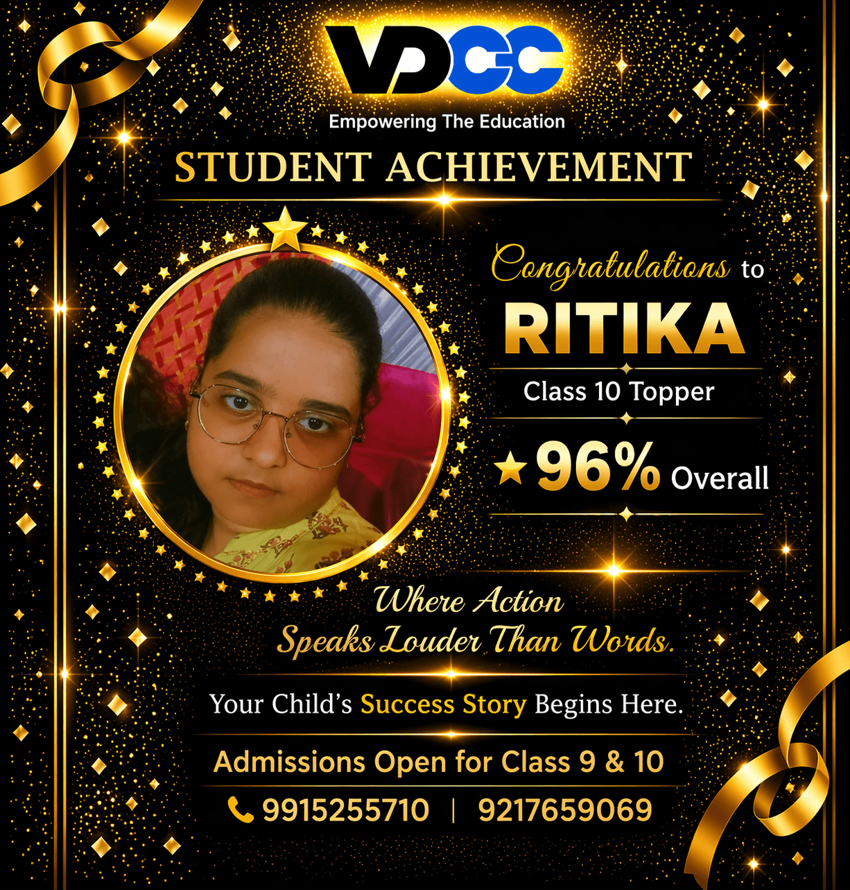 Ritika — 96% Class 10